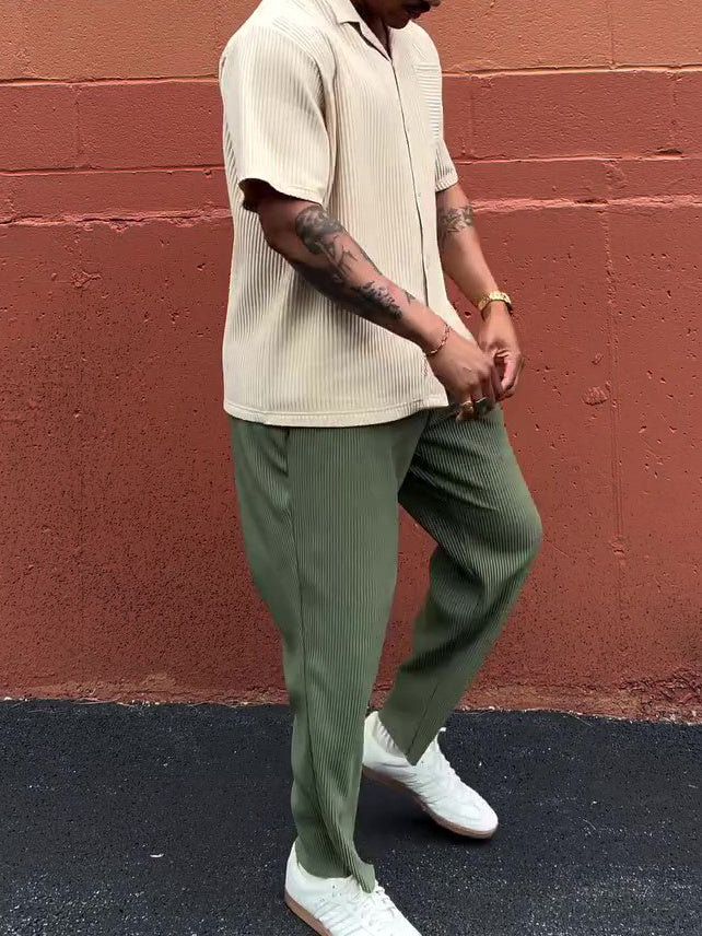 Men's Casual Pleated Pants