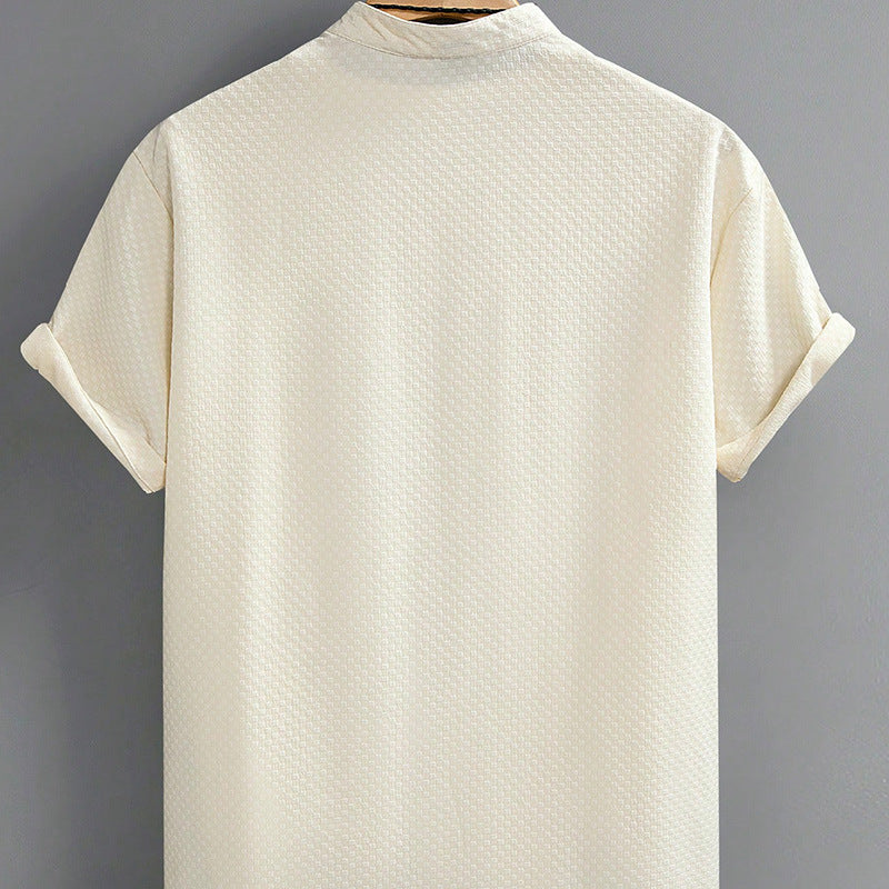 Collar Shirt Solid Color