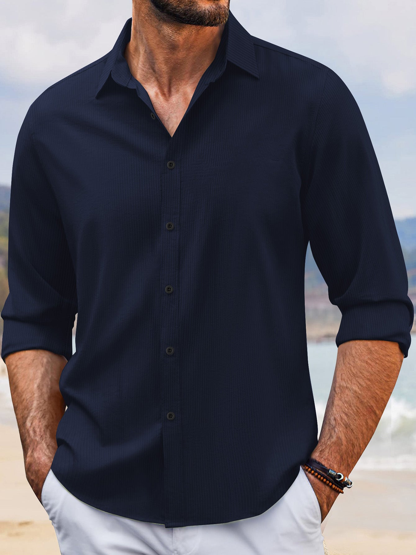 Lapel Long Sleeve Shirt