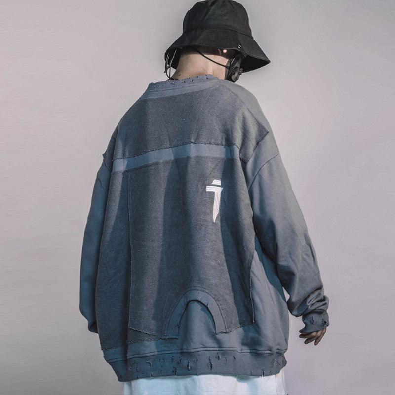 hip-hop ripped sweatshirt