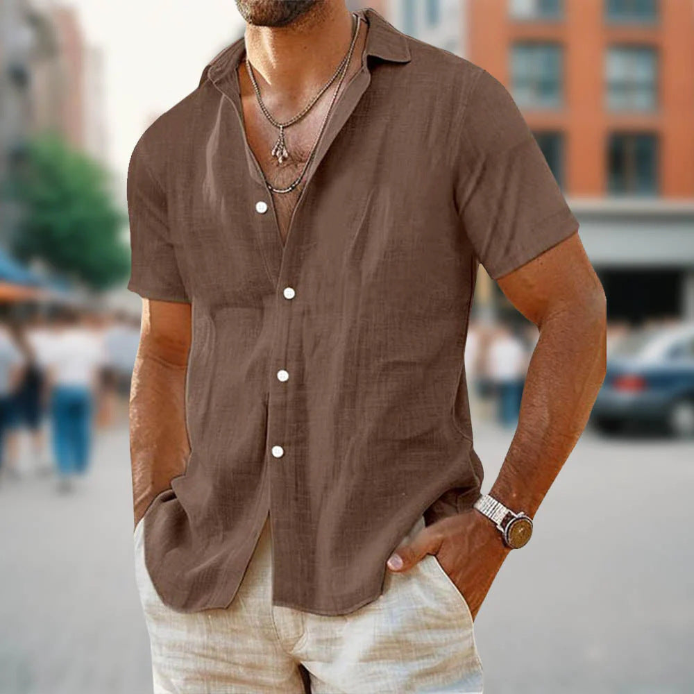 Brown V-neck Short