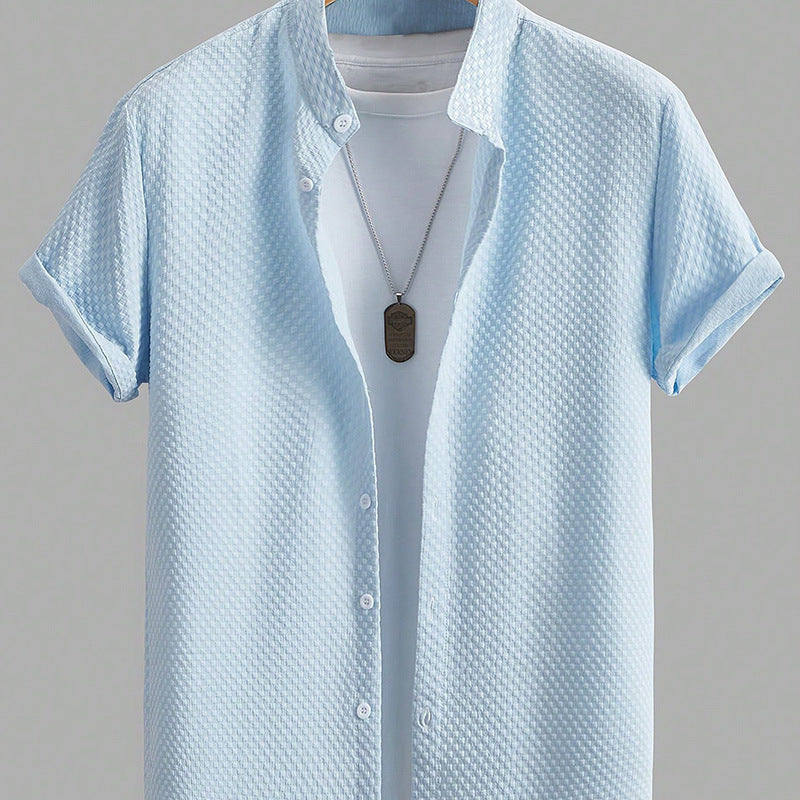 Collar Shirt Solid Color