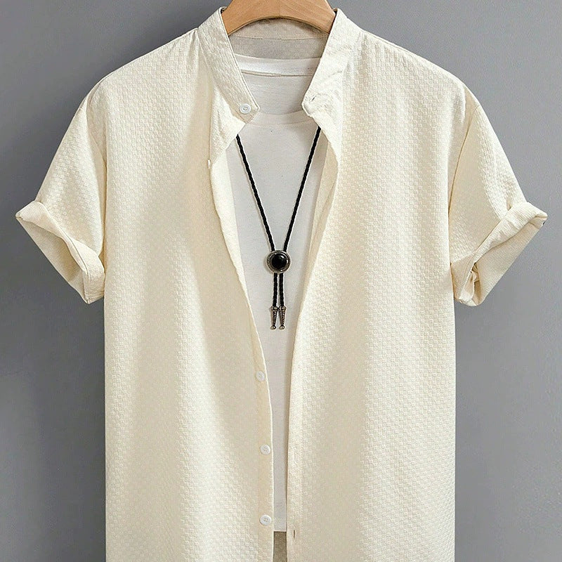 Collar Shirt Solid Color