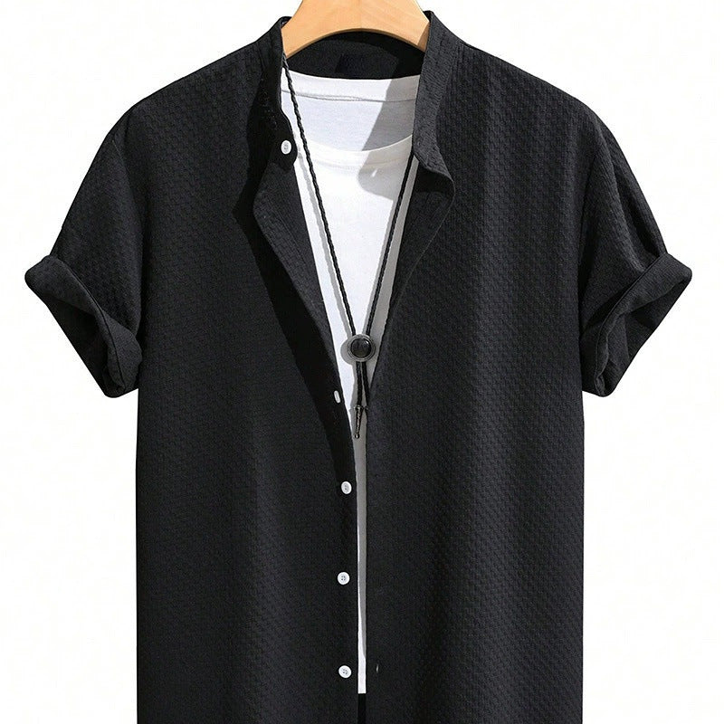 Collar Shirt Solid Color