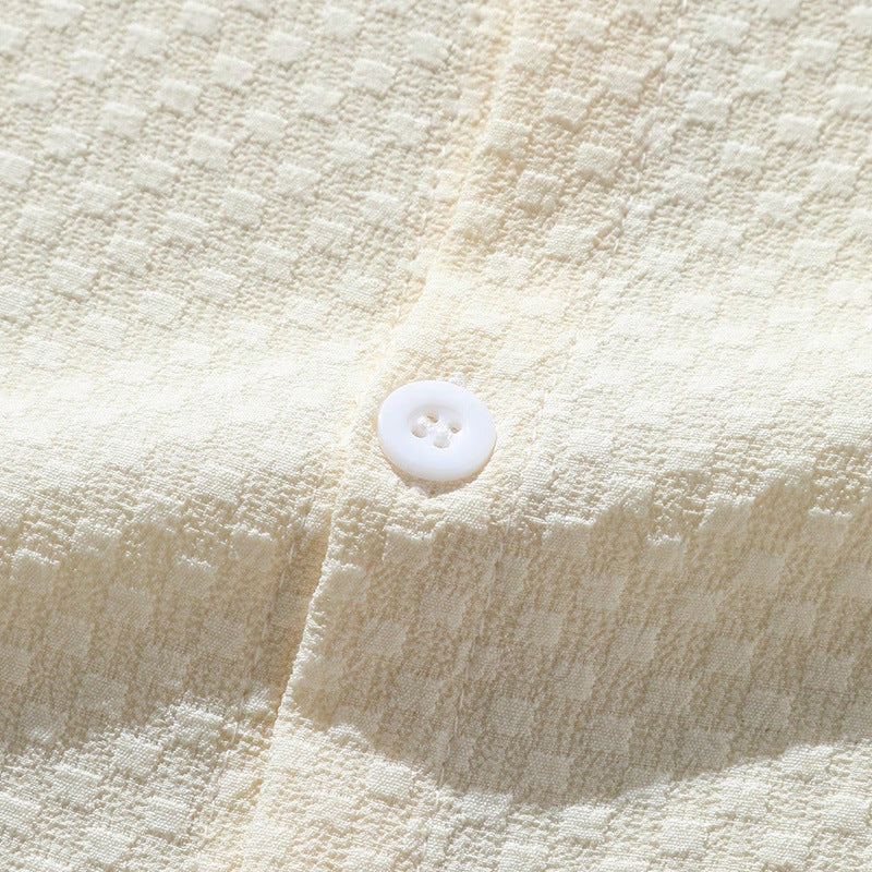 Collar Shirt Solid Color