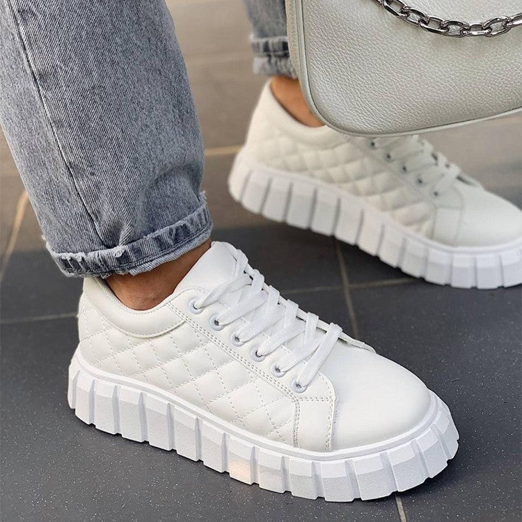 Flat Solid Color Sneakers