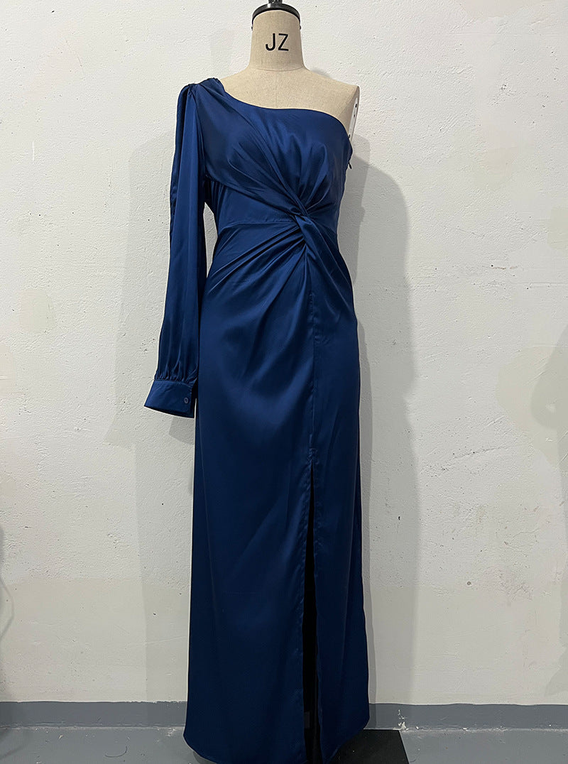 One-shoulder Split Dress