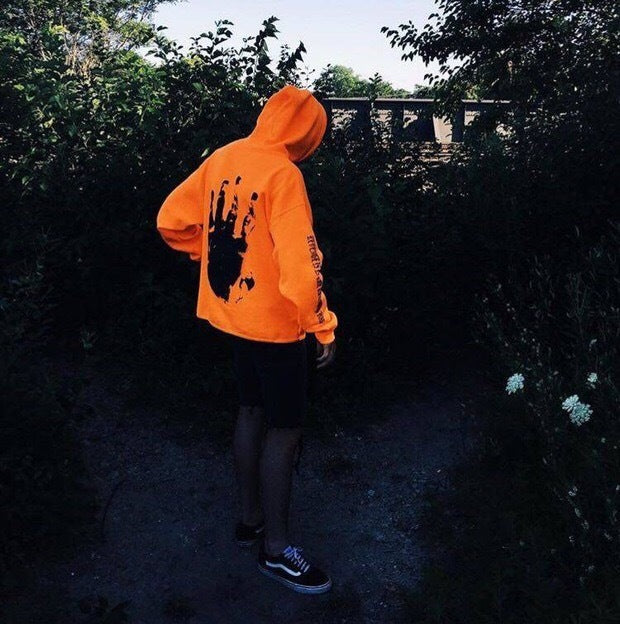 Hoodie with hand print