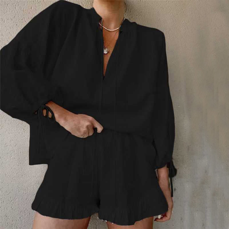 V-neck Lantern Sleeve Top