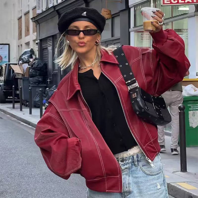 Moto Biker Leather Jacket