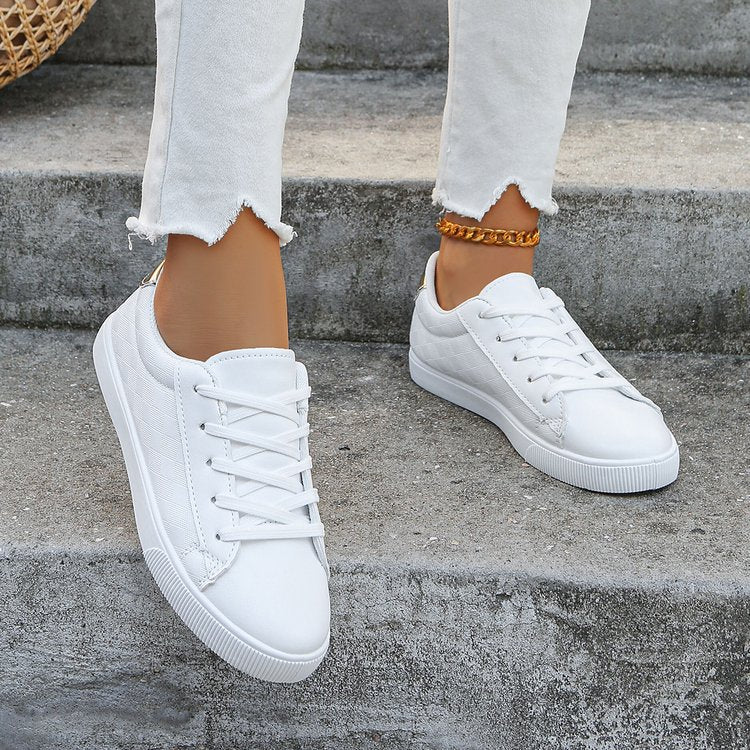 Lace-up White Shoes