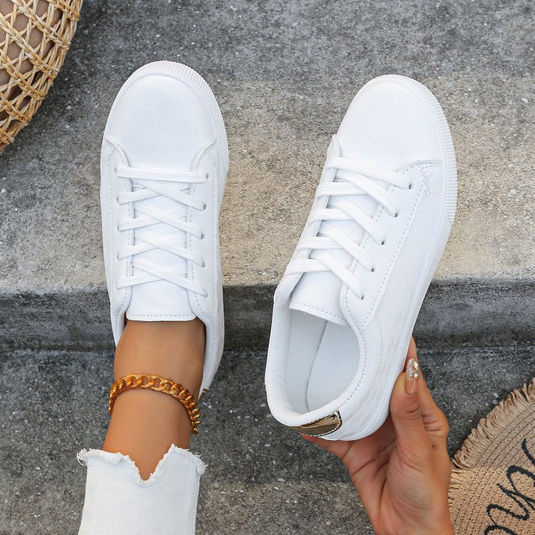 Lace-up White Shoes