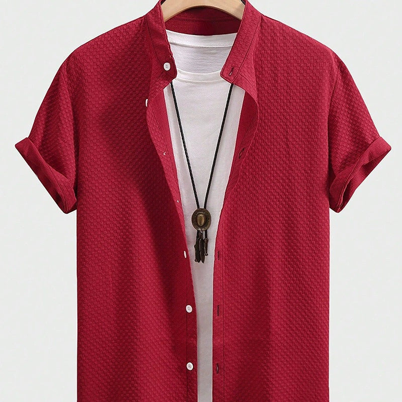 Collar Shirt Solid Color