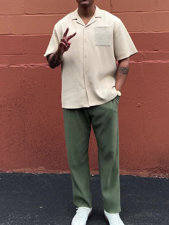 Men's Casual Pleated Pants