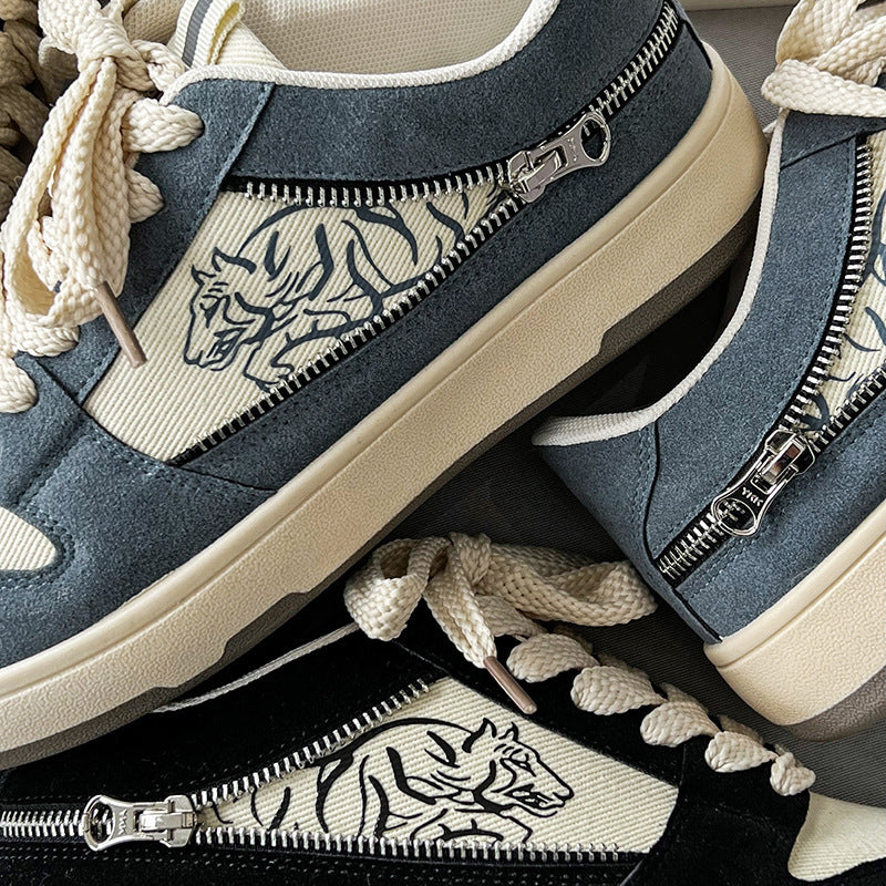 Zip-Up Casual Sneakers