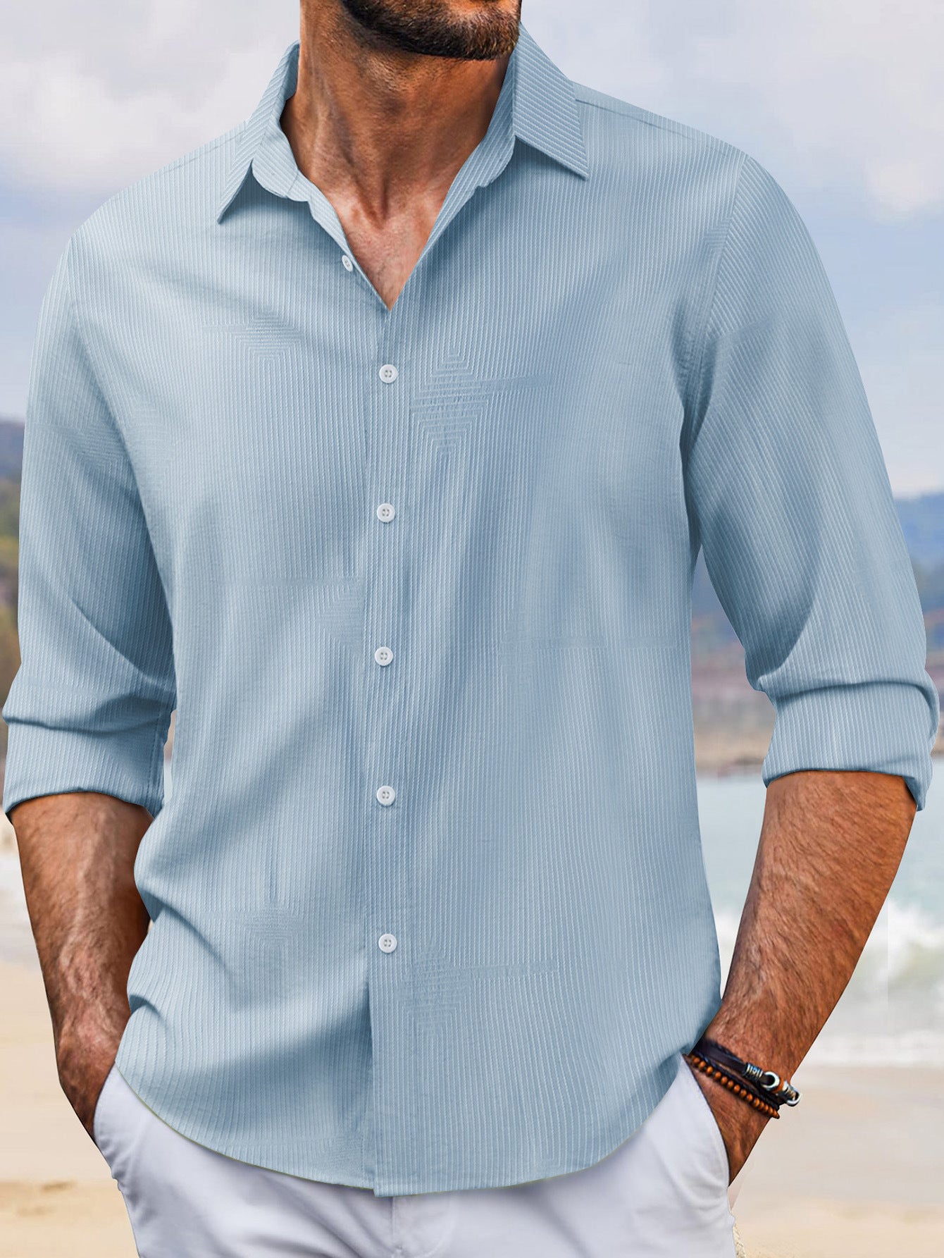 Lapel Long Sleeve Shirt