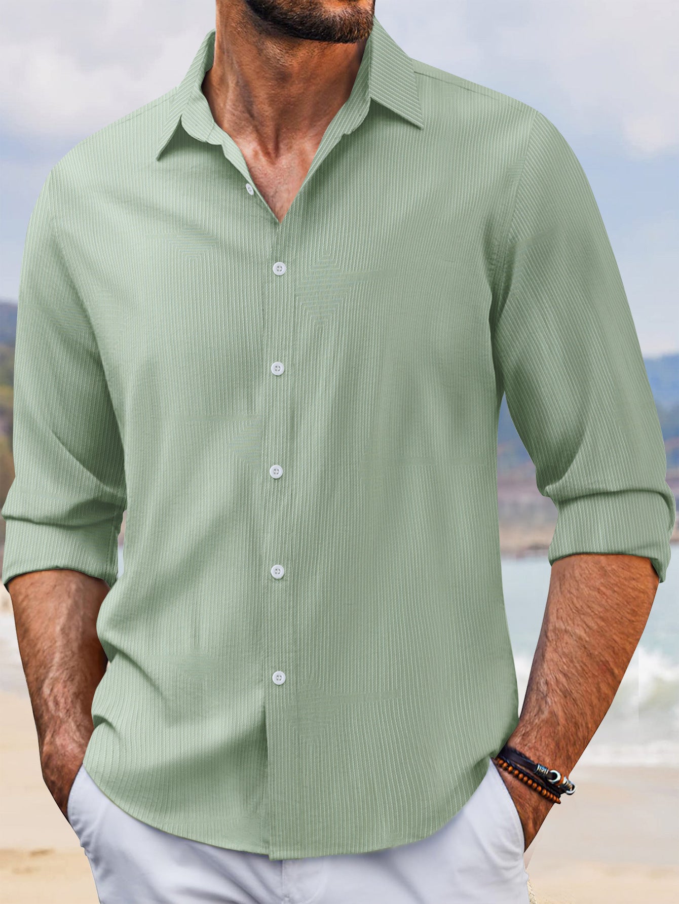 Lapel Long Sleeve Shirt