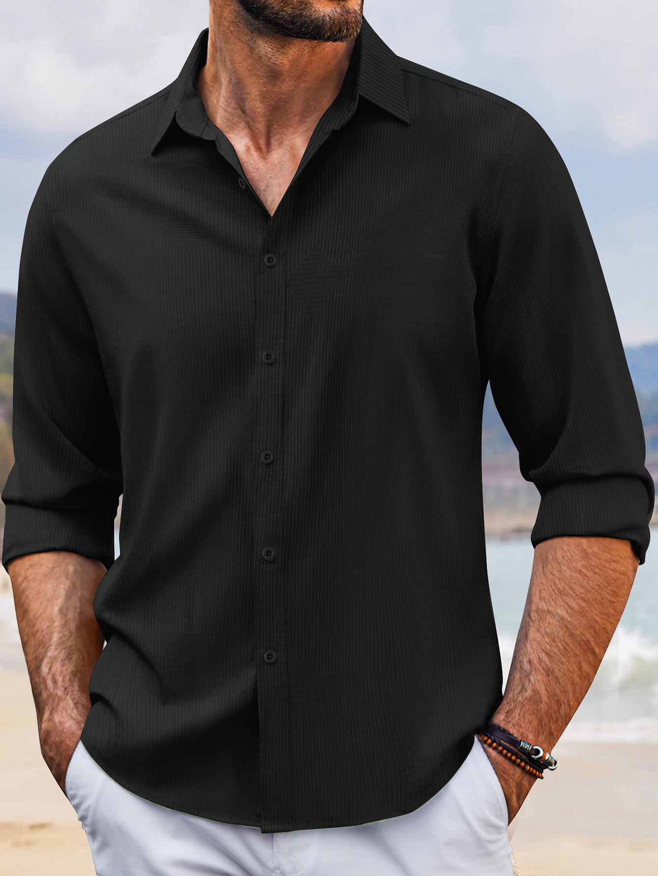 Lapel Long Sleeve Shirt