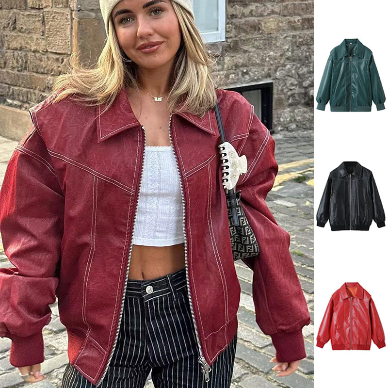 Moto Biker Leather Jacket