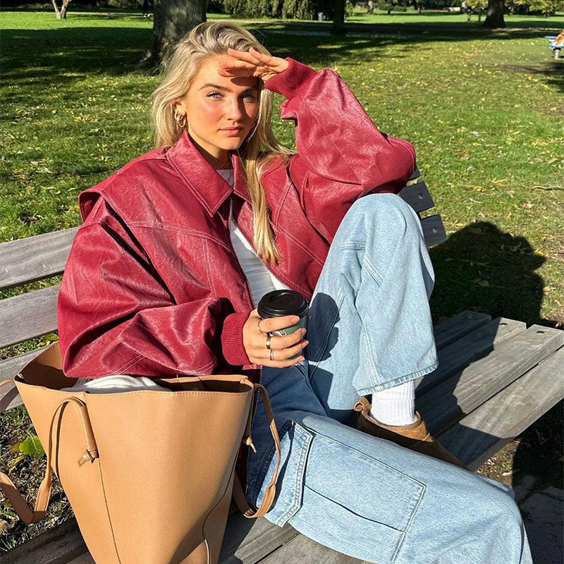 Moto Biker Leather Jacket
