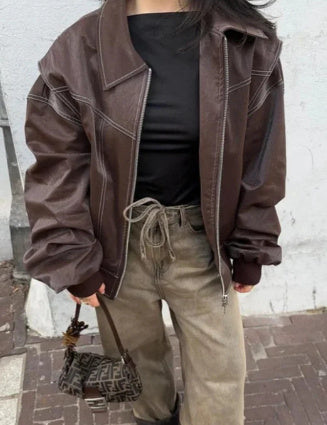 Moto Biker Leather Jacket