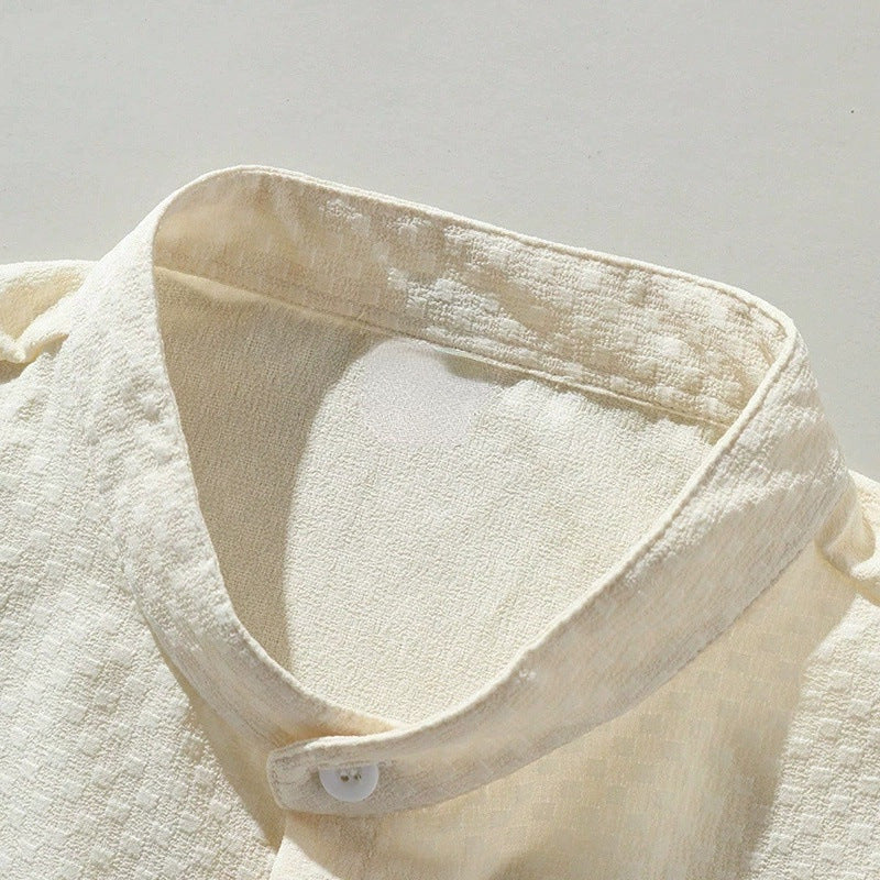Collar Shirt Solid Color