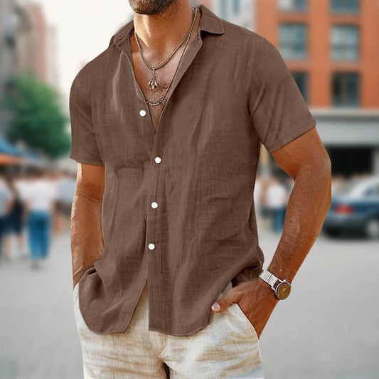 Brown V-neck Short