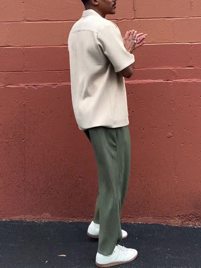 Men's Casual Pleated Pants