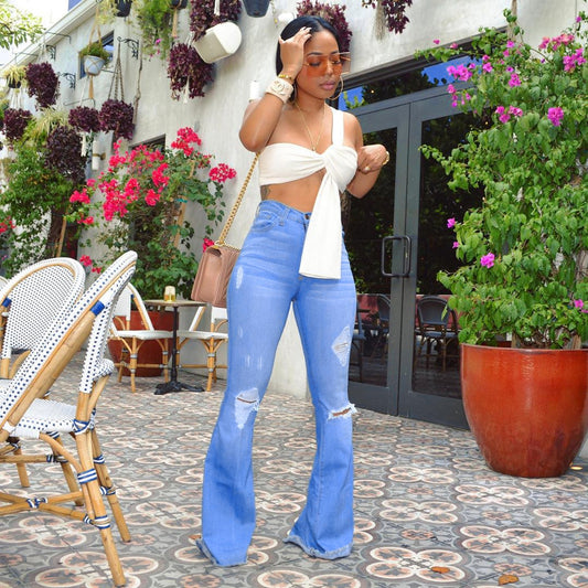 blown yarn jeans