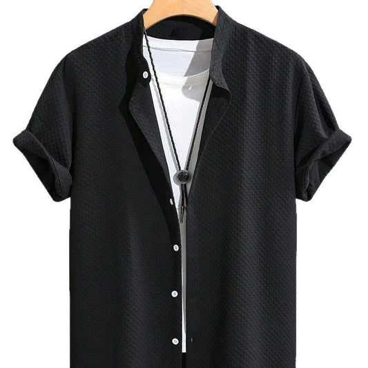 Collar Shirt Solid Color