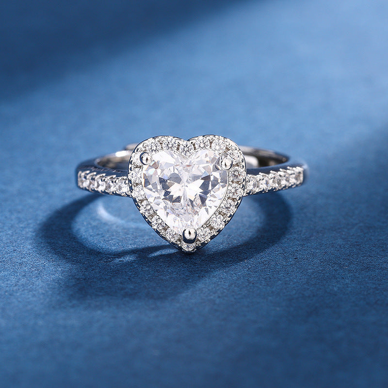 Diamond Peach Heart Ring