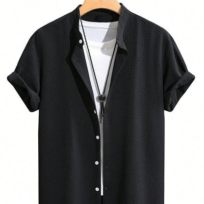 Collar Shirt Solid Color