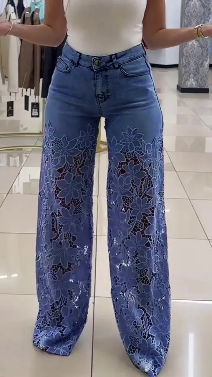 Leg Jeans Solid Color