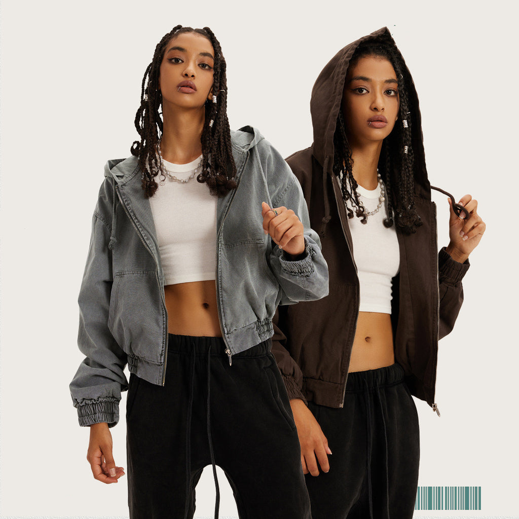 Distressed Zip Hoodie