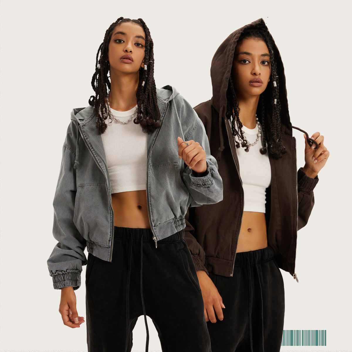 Distressed Zip Hoodie