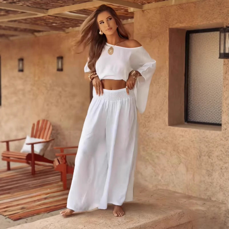 Neck Off-the-shoulder Suit