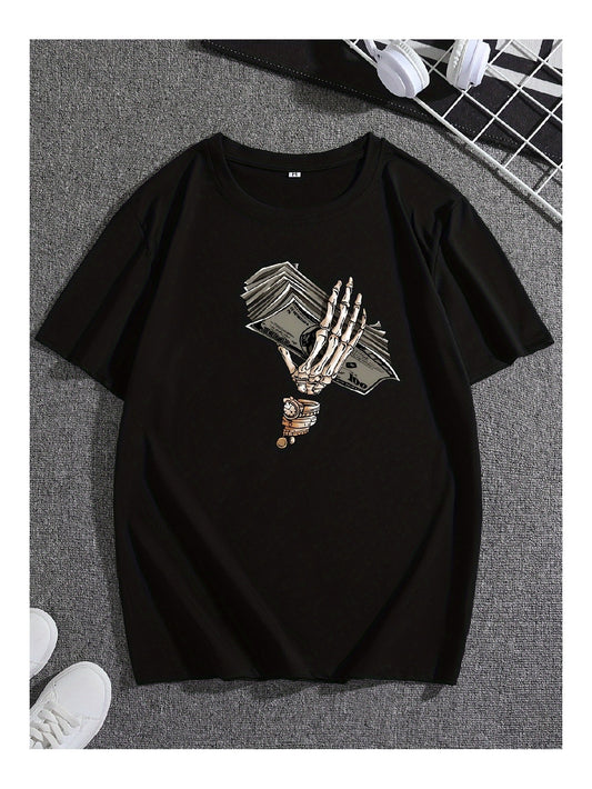 Black Skull Hand Print