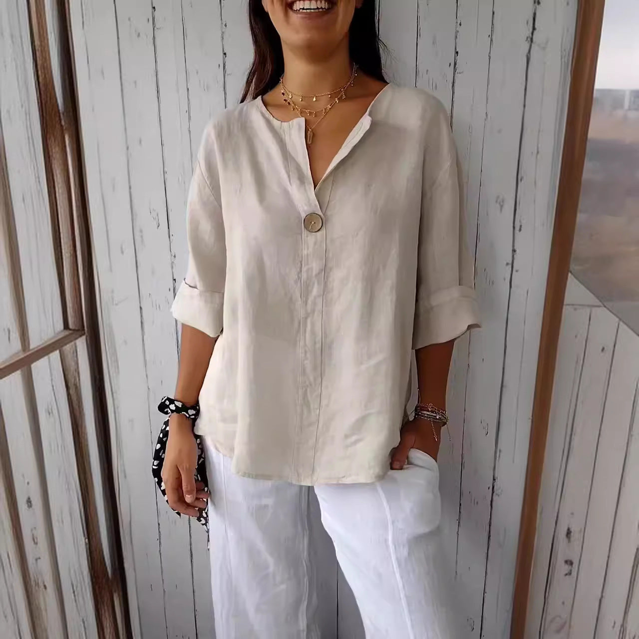 Fashion Button Tops
