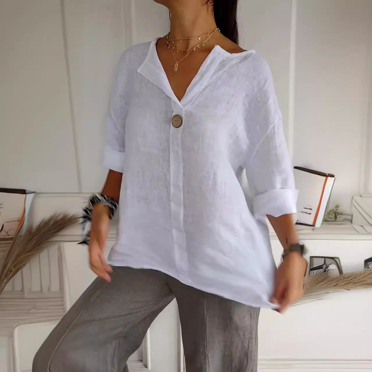 Fashion Button Tops
