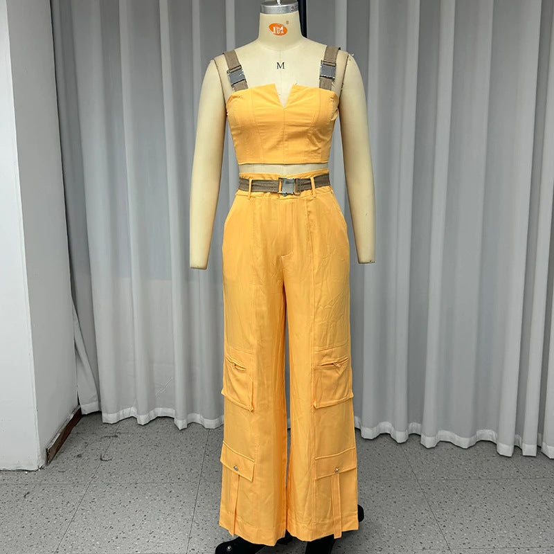 Crop-top Spaghetti Pants