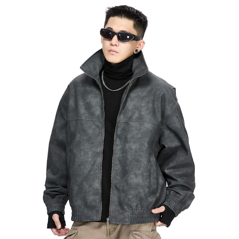 Collar Leather Jacket