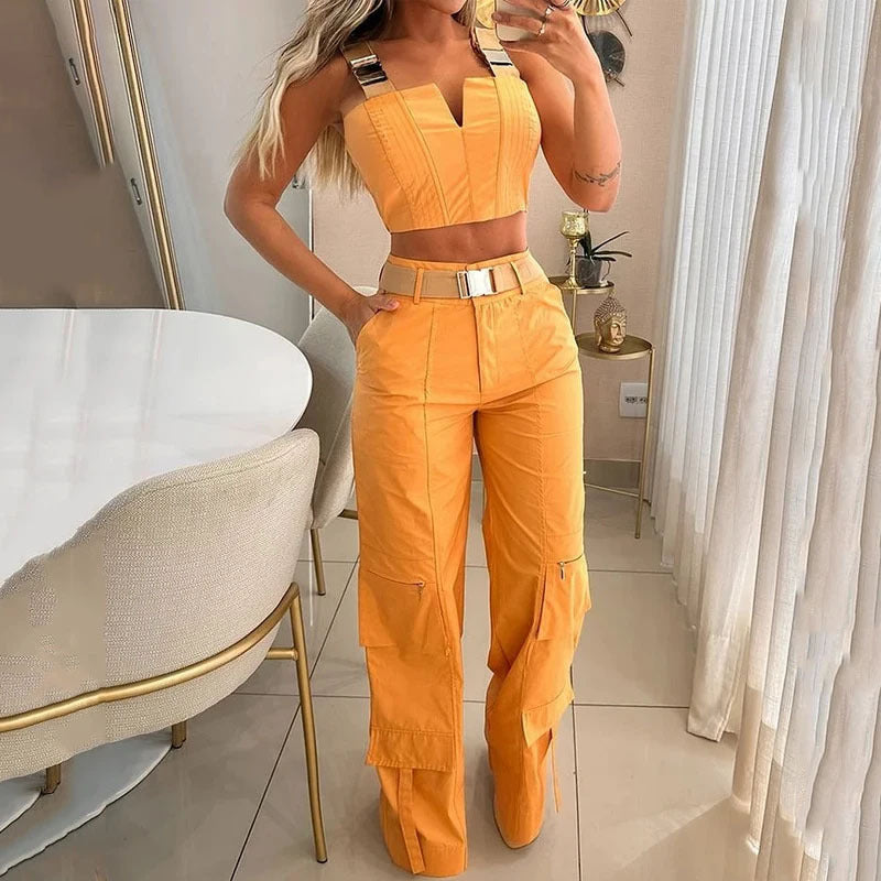 Crop-top Spaghetti Pants