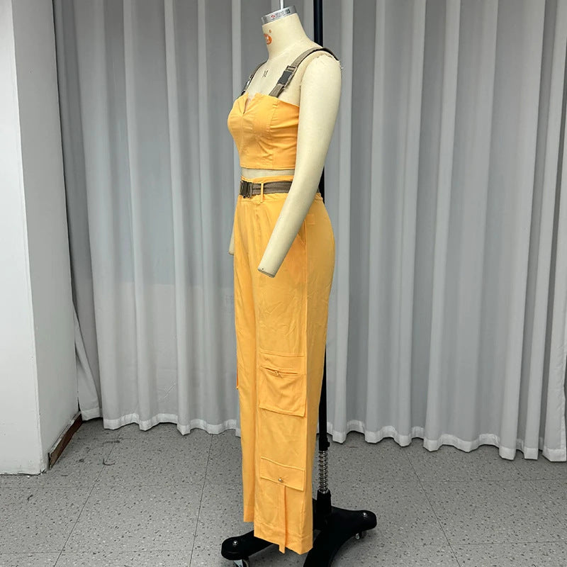 Crop-top Spaghetti Pants