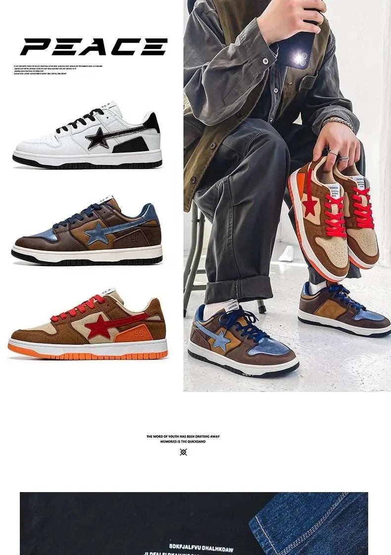 Product information:
 
 Color: LZ205 silver, LZ205 brown-orange
 
 Upper height: low top
 
 Heel height: low heel (1-3CM)
 
 Size: 37,38,39,40,41,42,43,44,45,46
 
 SRetro Flat SneakerMENS SNEAKERSROBS FASHIONSWEAR 114'SROBS FASHIONSWEAR 114’SRetro Flat Sneaker