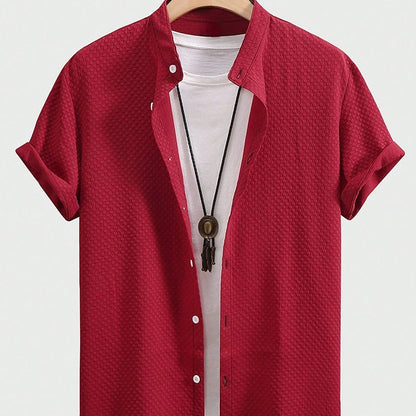 Collar Shirt Solid Color