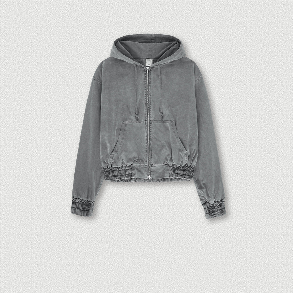 Distressed Zip Hoodie