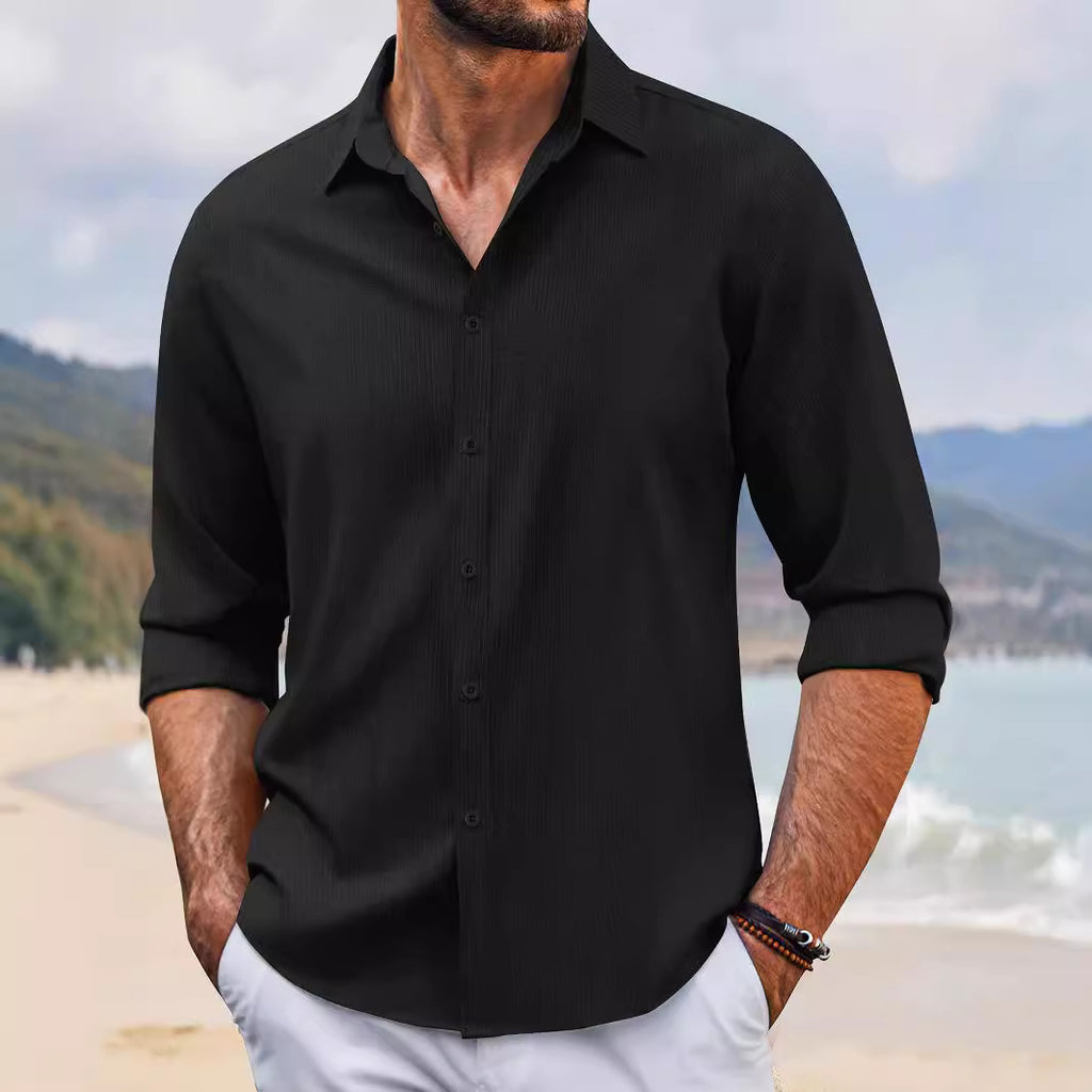 Lapel Long Sleeve Shirt