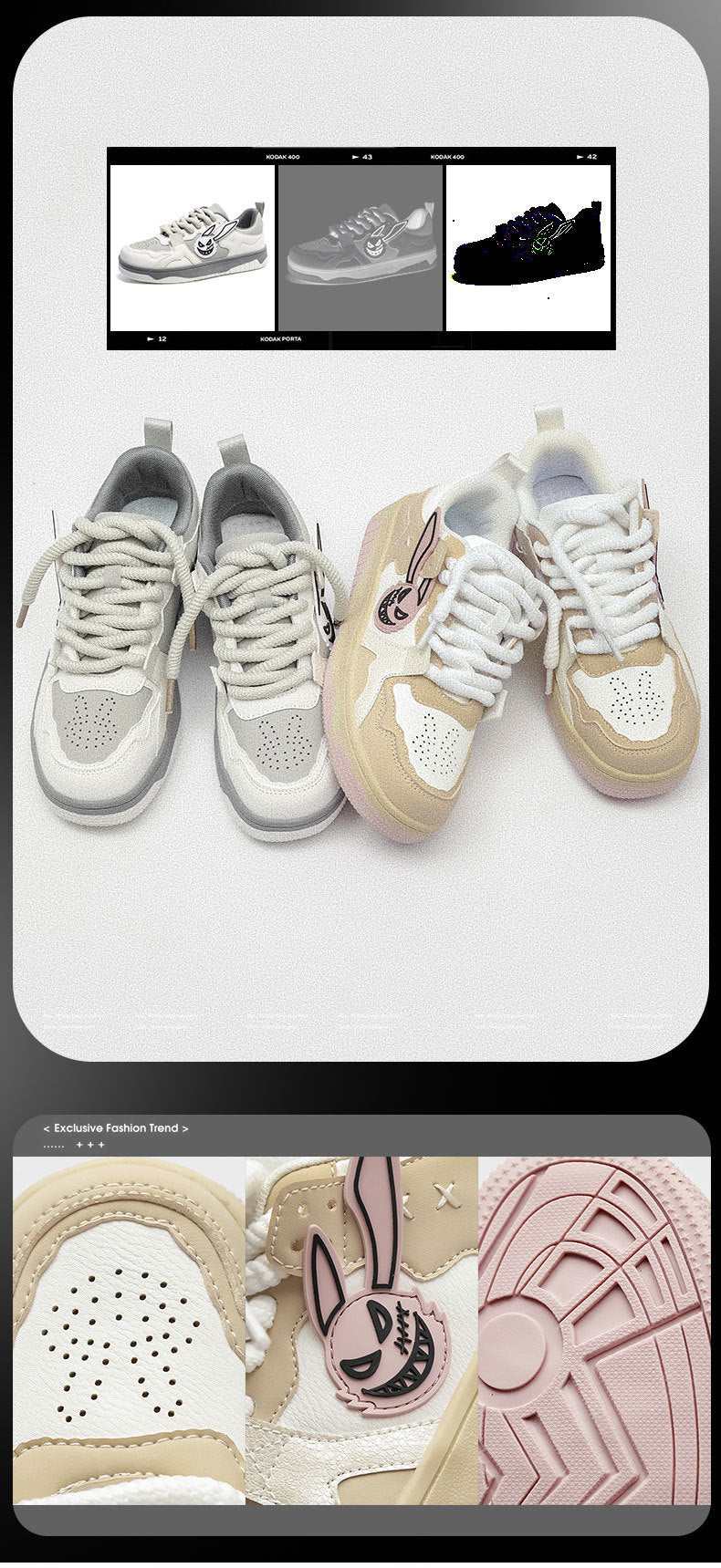 Product information:
 
 Pattern: color matching
 
 Applicable sports: Universal
 
 Lining material: Mesh
 
 Color: beige, white and gray
 
 Upper height: low top
 
 Couple  SneakersMENS SNEAKERSROBS FASHIONSWEAR 114'SROBS FASHIONSWEAR 114’SCouple Sneakers