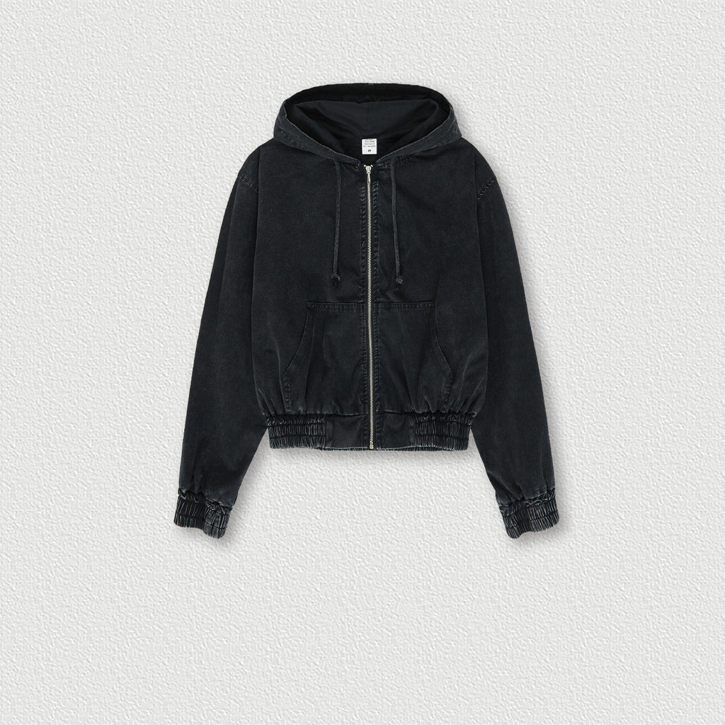 Distressed Zip Hoodie