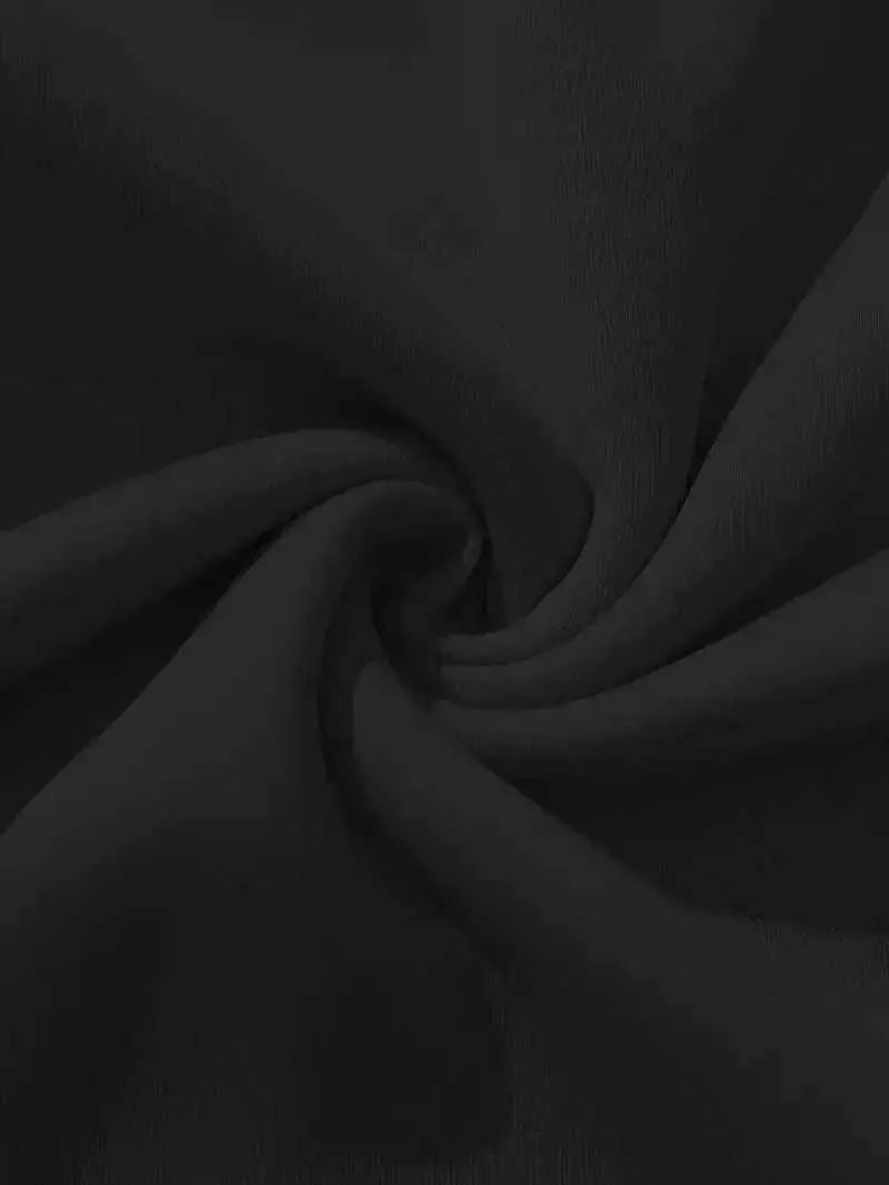 Close-up of black men's polyester and spandex fabric for hoodie material